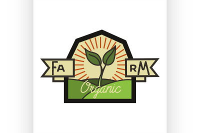 Color vintage farm emblem