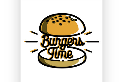 Color vintage fast food emblem