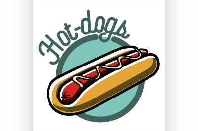 Color vintage fast food emblem