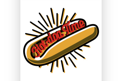 Color vintage fast food emblem