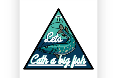 Color vintage fishing emblem