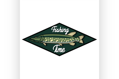 Color vintage fishing emblem