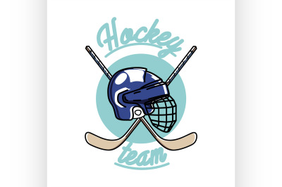 Color vintage Hockey emblem