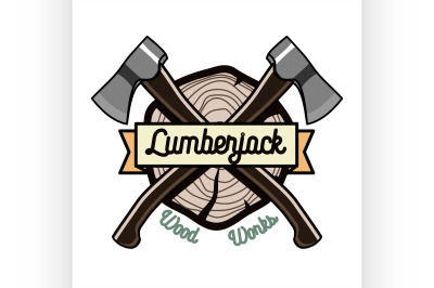 Color vintage lumberjack emblem&2C; lang&3D;&amp;quot;x-repair