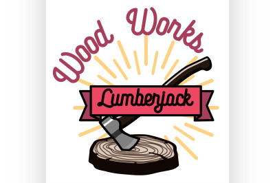 Color vintage lumberjack emblem&2C; lang&3D;&amp;quot;x-repair