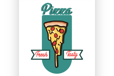 Color vintage pizza emblem