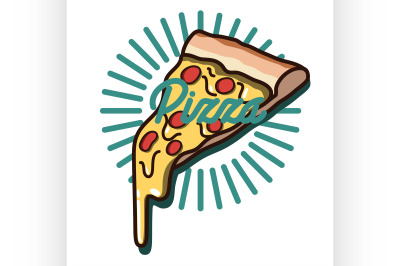 Color vintage pizza emblem