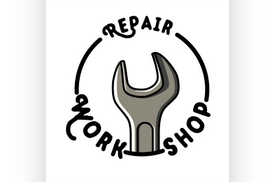 Color vintage repair workshop emblem, lang=&quot;x-repair