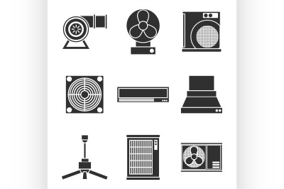 conditioning system icons set