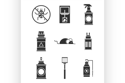 exterminator service icons set