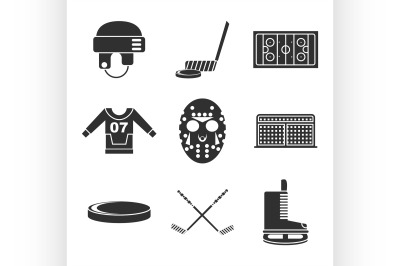 Hockey icons set