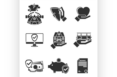 Insurance icons set