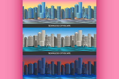 Seamless pattern with Cityscape