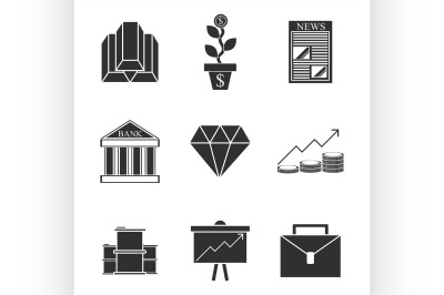 Stock exchange icons set