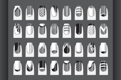 Vector illustration various of nail designs.