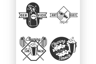 Vintage cleaning service emblems