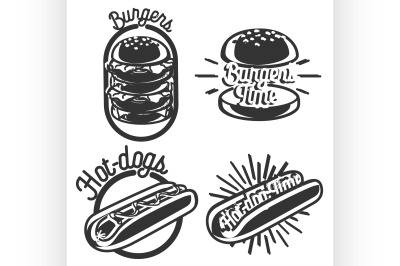 Vintage fast food emblems