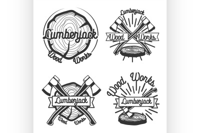 vintage lumberjack emblems, lang=&quot;x-repair