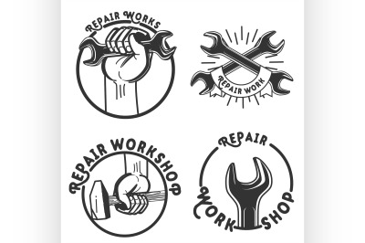 Vintage repair workshop emblems, lang=&quot;x-repair