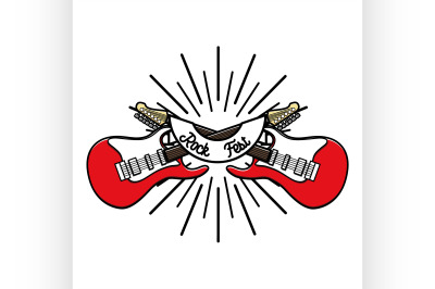 Color vintage rock emblem