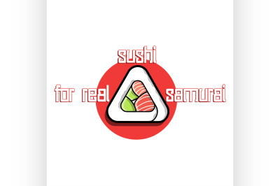 Color vintage sushi emblem