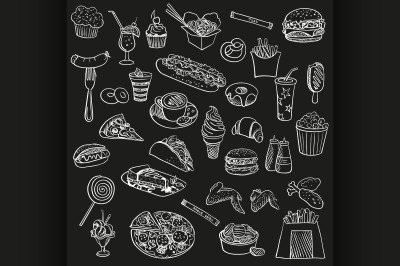 Doodle icon fast food