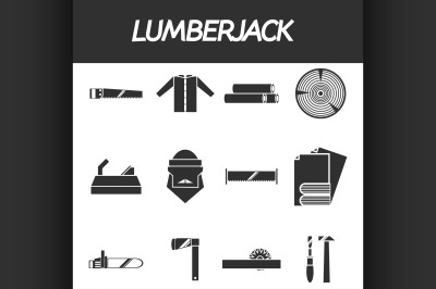 Lumberjack icon set