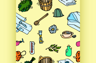 Pattern of sauna icons.