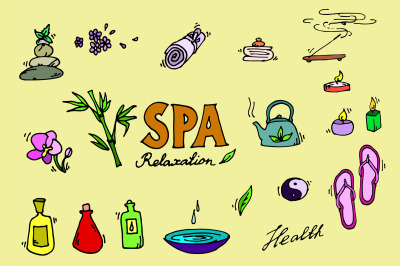 Spa icons set.