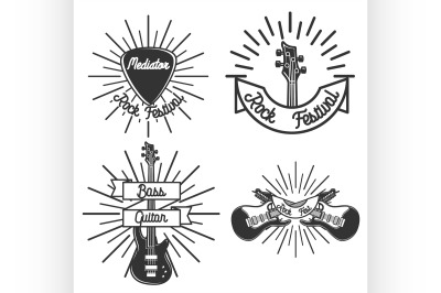 Set of vintage rock emblems