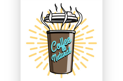 Color vintage coffee emblem