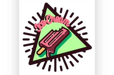 Color vintage Ice Cream emblem
