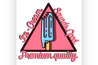 Color vintage Ice Cream emblem