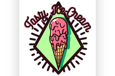 Color vintage Ice Cream emblem