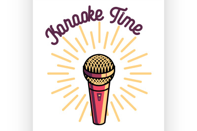 Color vintage karaoke emblems