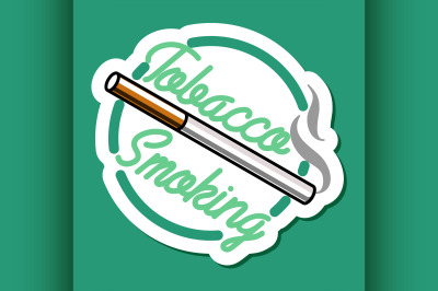 Color vintage smoking emblem