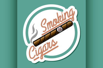 Color vintage smoking emblem