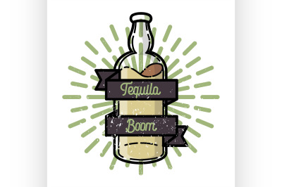 Color vintage tequila emblem