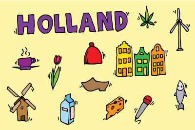 Holland icons set