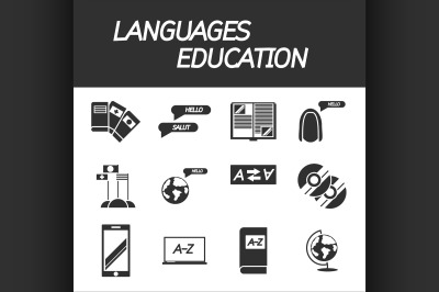 Languages education icon set