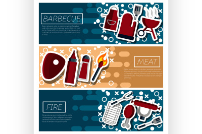 Set of Horizontal Banners about Barbecue