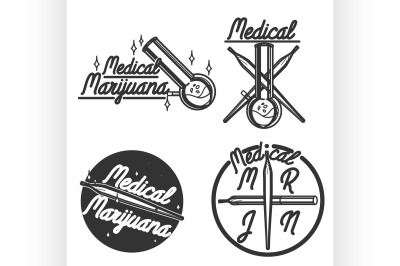 Vintage medical marijuana emblems