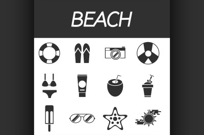 Beach icon set