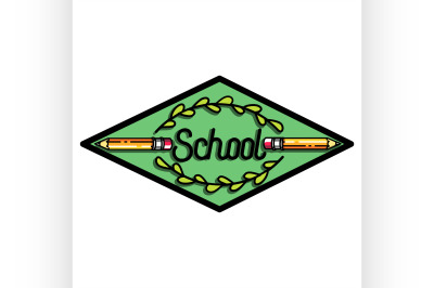Color vintage back to school emblem