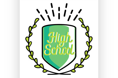 Color vintage back to school emblem