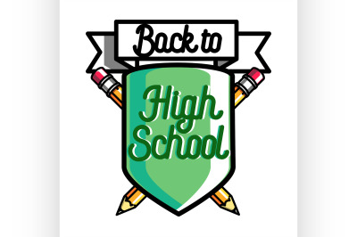 Color vintage back to school emblem
