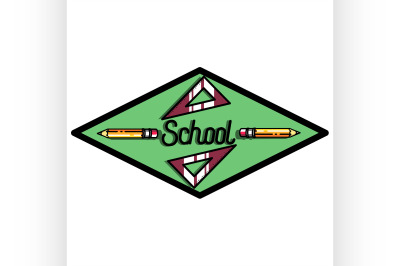 Color vintage back to school emblem