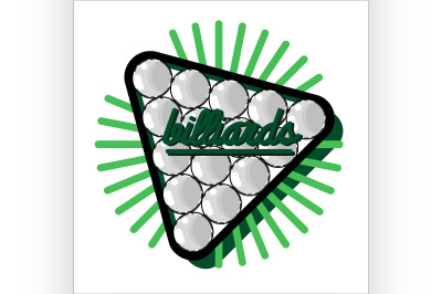 Color vintage billiard emblems