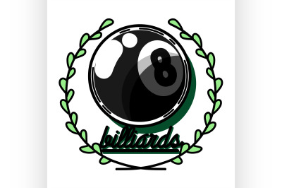 Color vintage billiard emblems