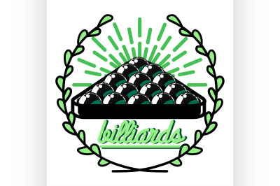 Color vintage billiard emblems